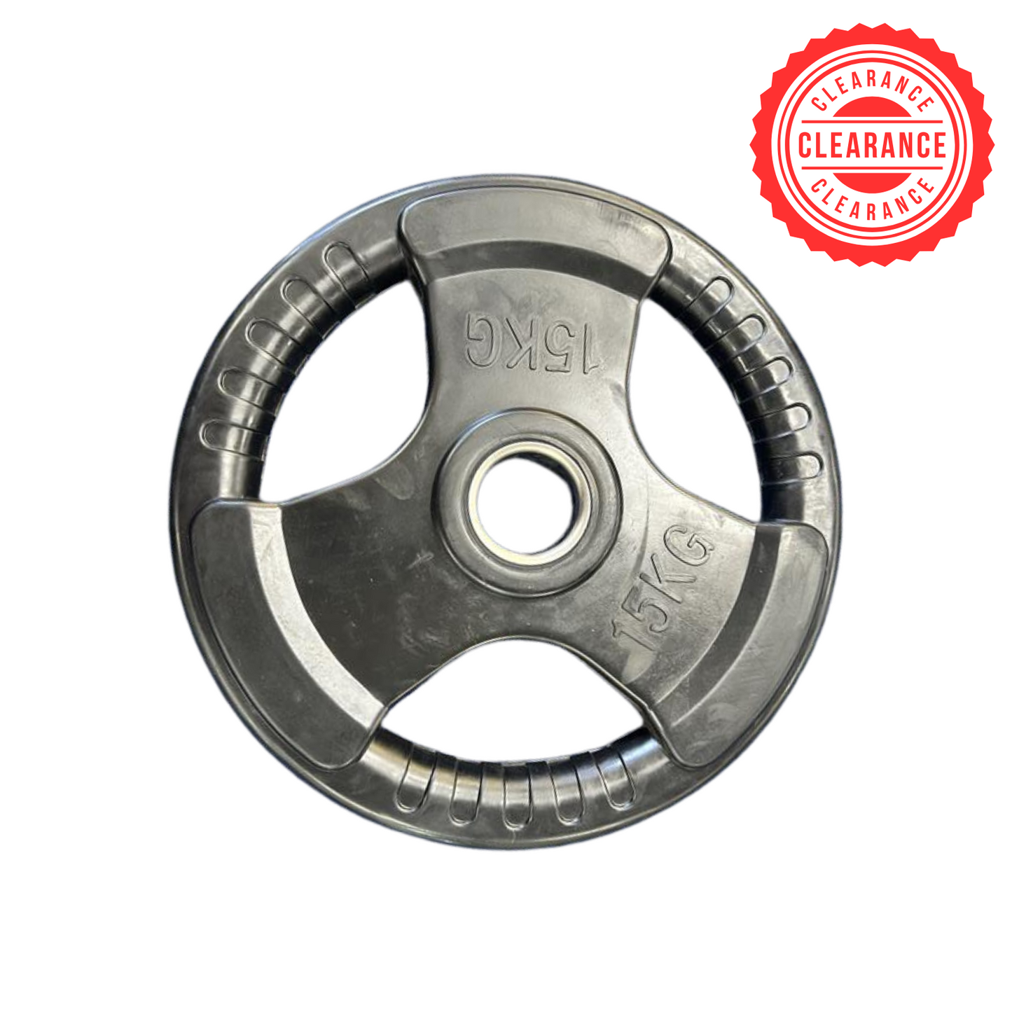 Muscle Motion Tri Grip Black Olympic Rubber Plates - Showroom Clearance