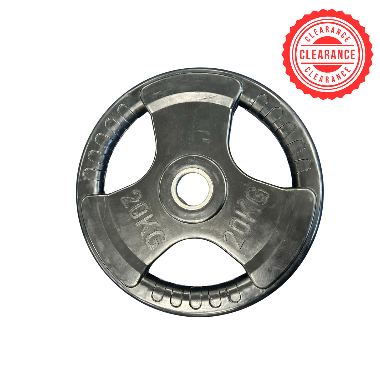 Muscle Motion Tri Grip Black Olympic Rubber Plates - Showroom Clearance