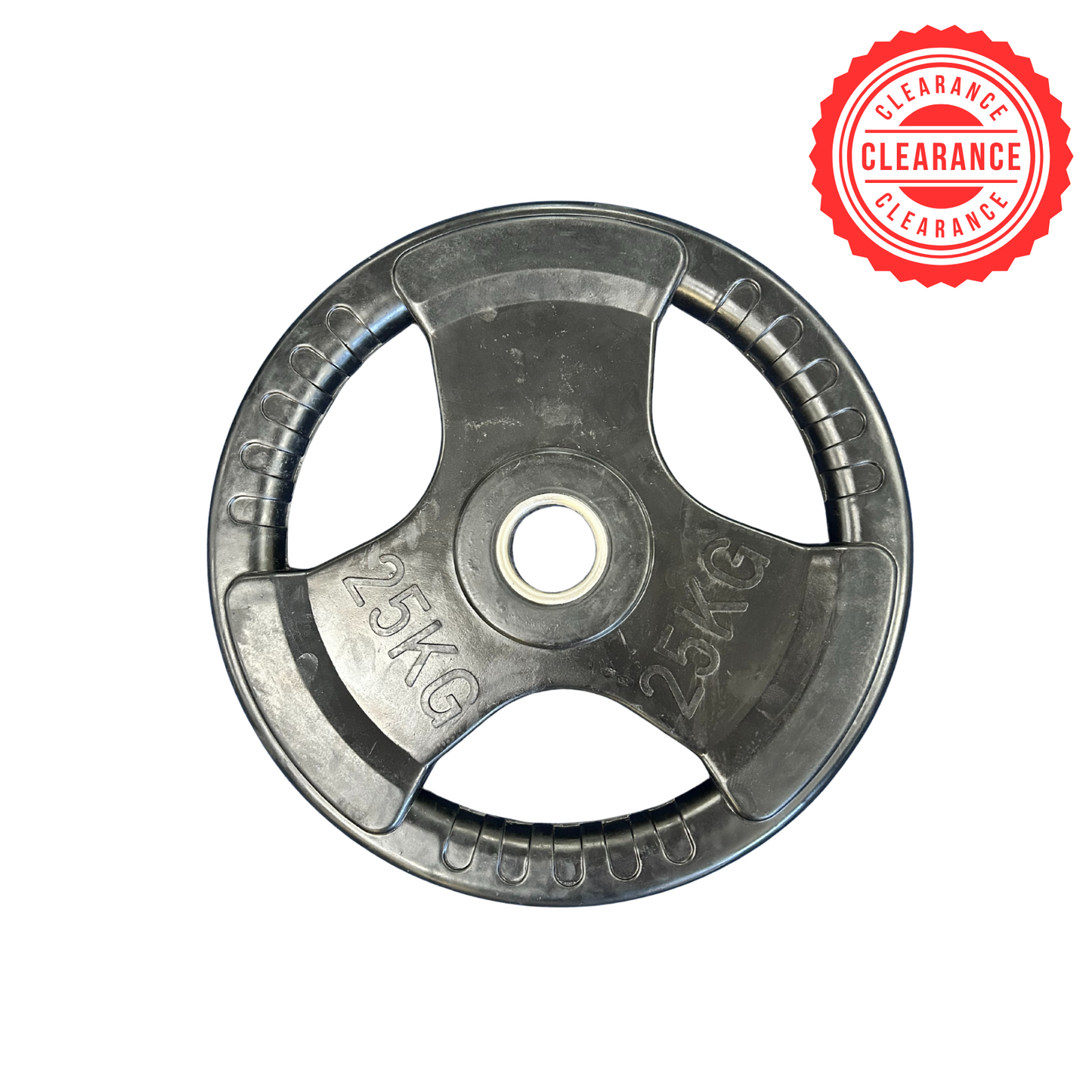 Muscle Motion Tri Grip Black Olympic Rubber Plates - Showroom Clearance