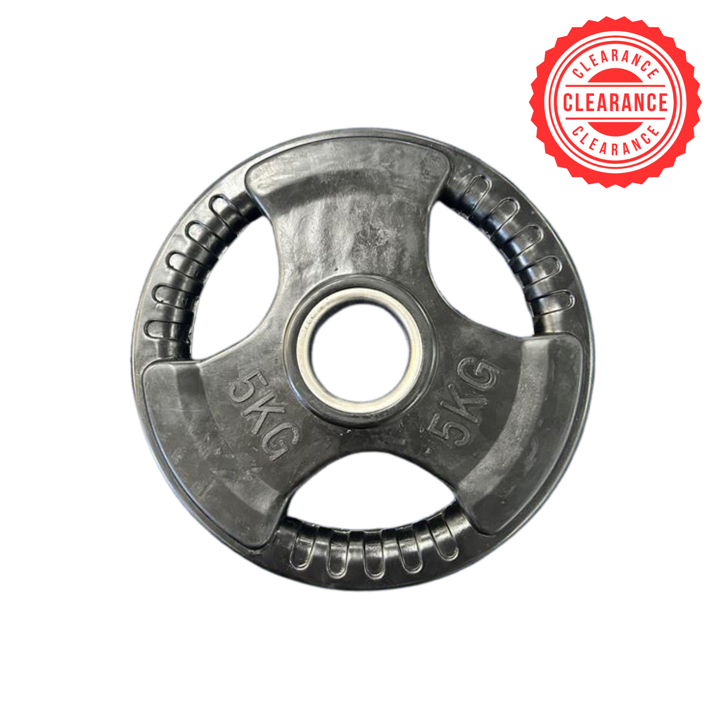 Muscle Motion Tri Grip Black Olympic Rubber Plates - Showroom Clearance