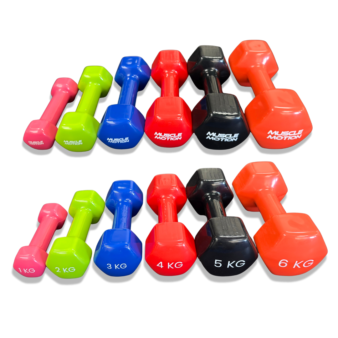 Muscle Motion Vinyl Dumbbell Set 1kg-6kg
