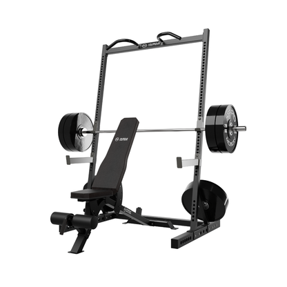 Muscle Motion Package Deal 23 - Half Rack, Adjustable Bench, Barbell and 100KG Bumper Plate Set