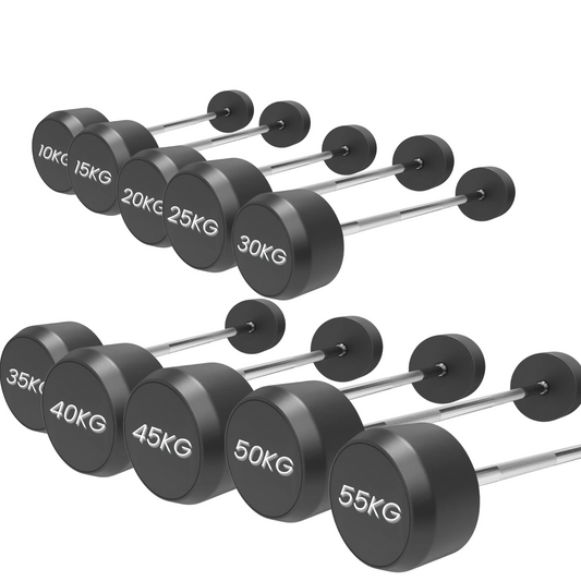 PU Fixed Straight Barbell Set 10kg - 55kg