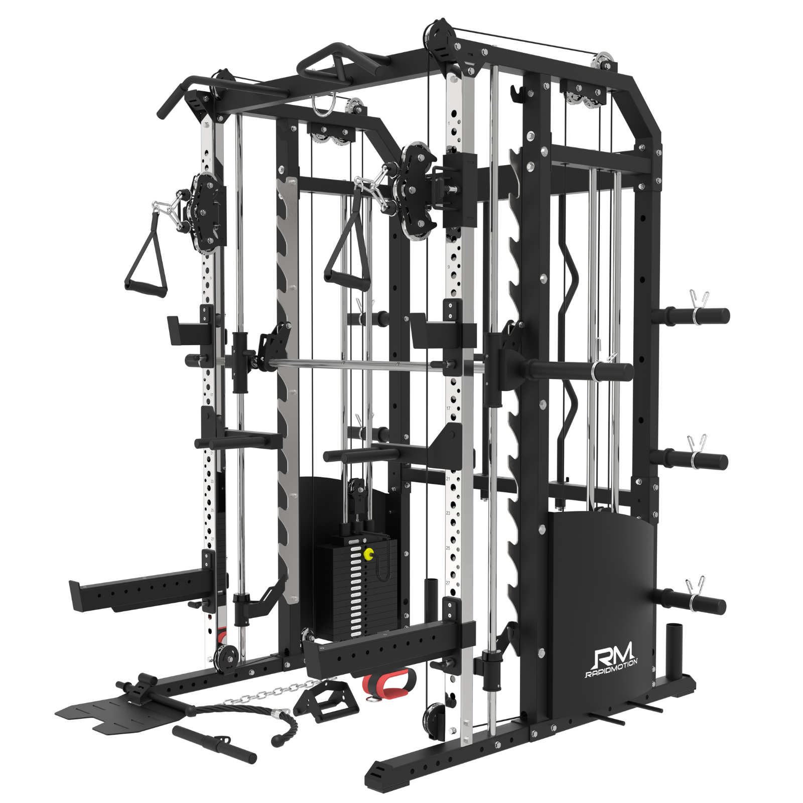 Rapid Motion FT1008 Commercial Smith Machine Power Rack and Functional ...