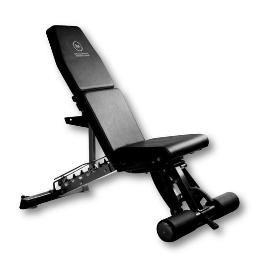 Muscle Motion AB1016 All-in-One Adjustable Bench – Flat, Incline, Decline & Bicep Curl