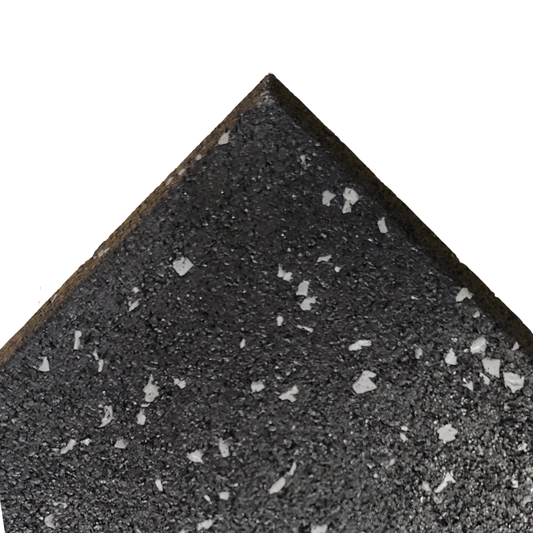 Plain Rubber Gym Flooring - Black + Grey Flecks 1m x 1m x 15mm