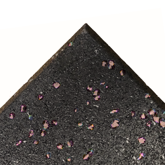 Plain Rubber Gym Flooring - Black + Red Flecks 1m x 1m x 15mm