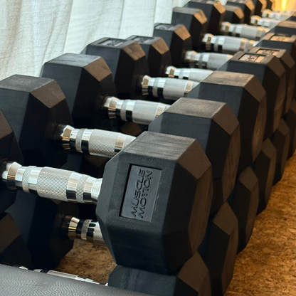 -Rubber Hex Dumbbells-Gym Direct