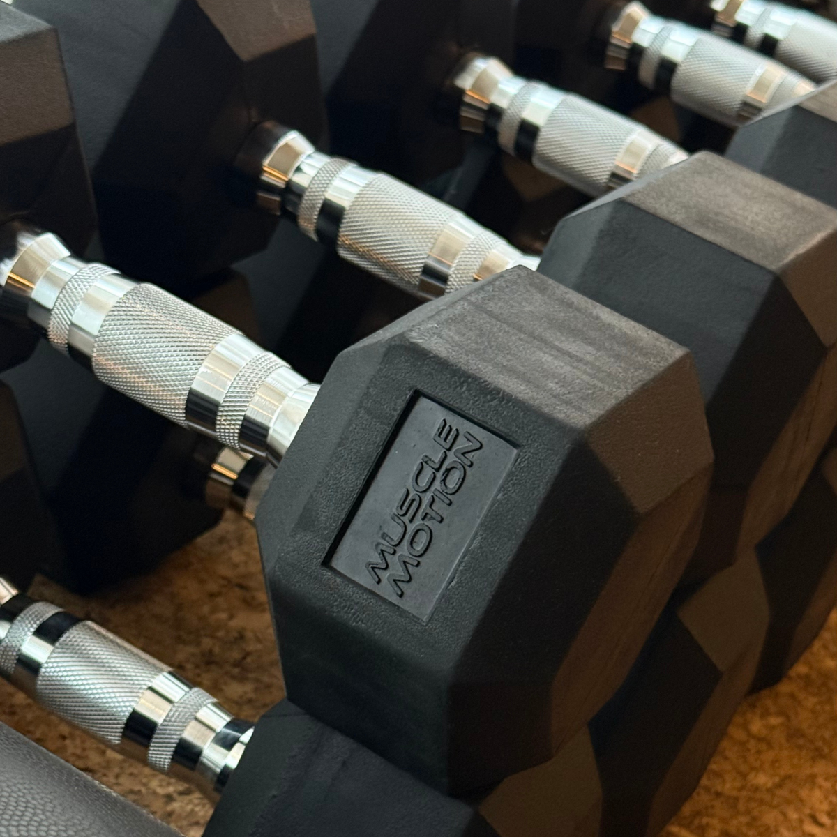 -Rubber Hex Dumbbells-Gym Direct