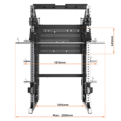 Rapid Motion RM7 Series Commercial Modular Power Rack Smith Machine Functional Trainer All-In-One