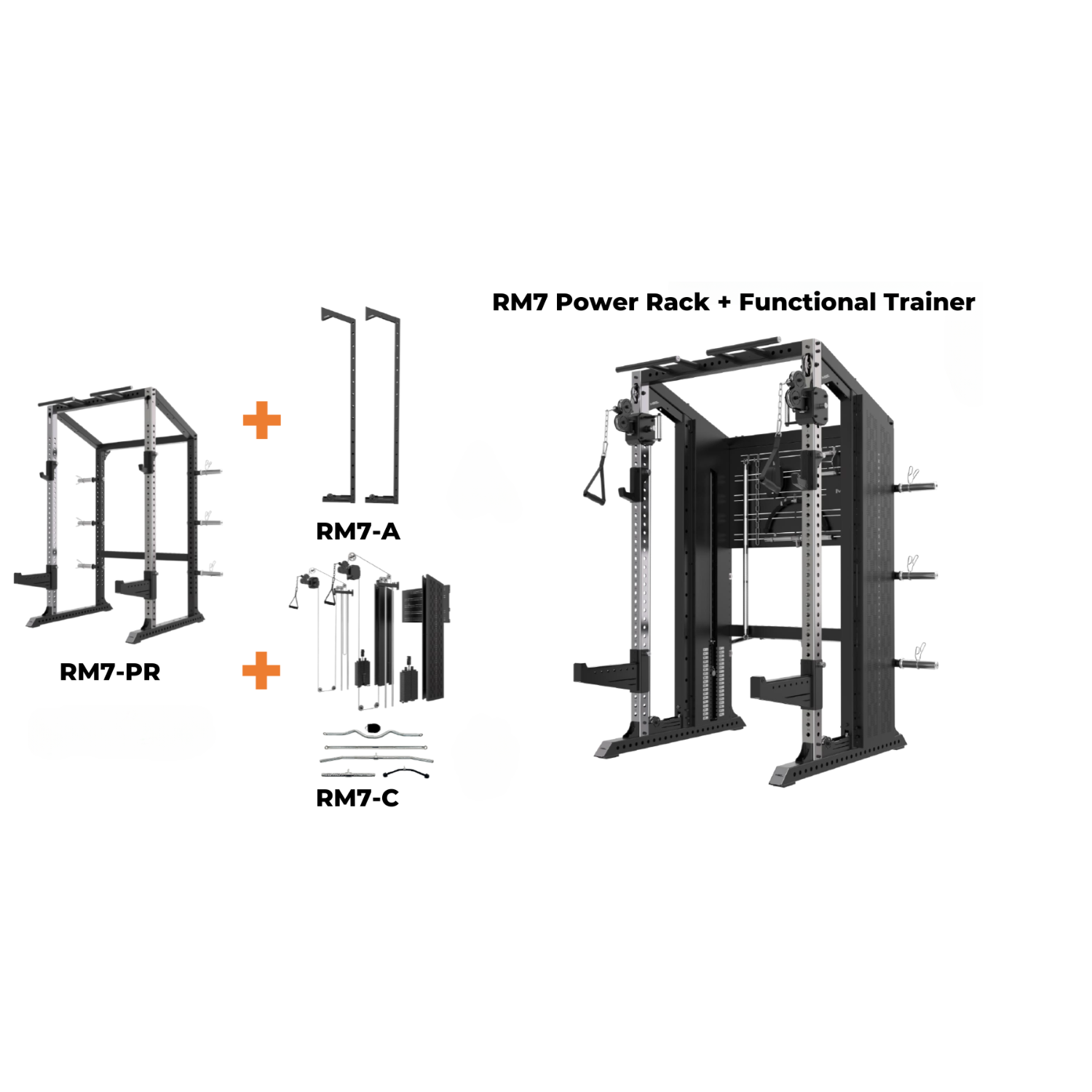 Modular Power Rack Automation RMC GRAVIX Commercial RM7 Power Rack + Functional Trainer – Gym Direct