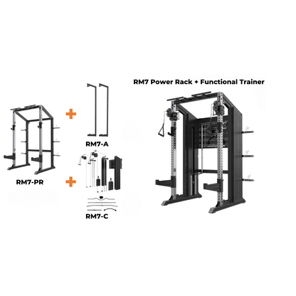 Rapid Motion RM7 Series Commercial Modular Power Rack Smith Machine Functional Trainer All-In-One