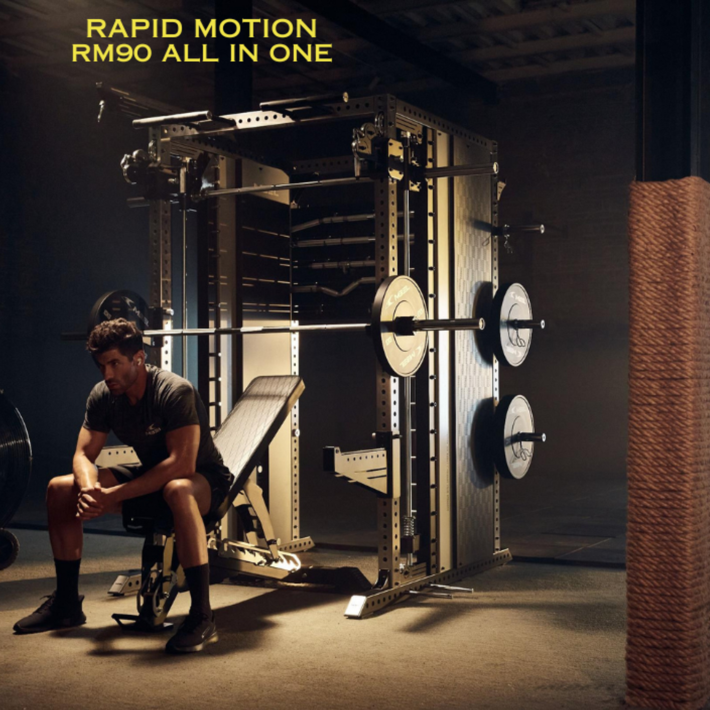 Rapid Motion RM9 Commercial All in One - Power Rack, Smith Machine and Cable