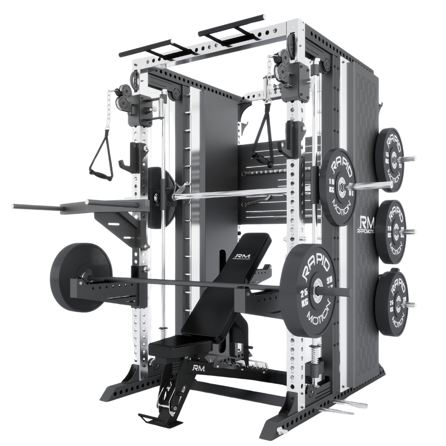 RMC GRAVIX Commercial RM9 Multi-Functional Trainer Power Rack + Smith Machine + Functional All-In-One Package 1