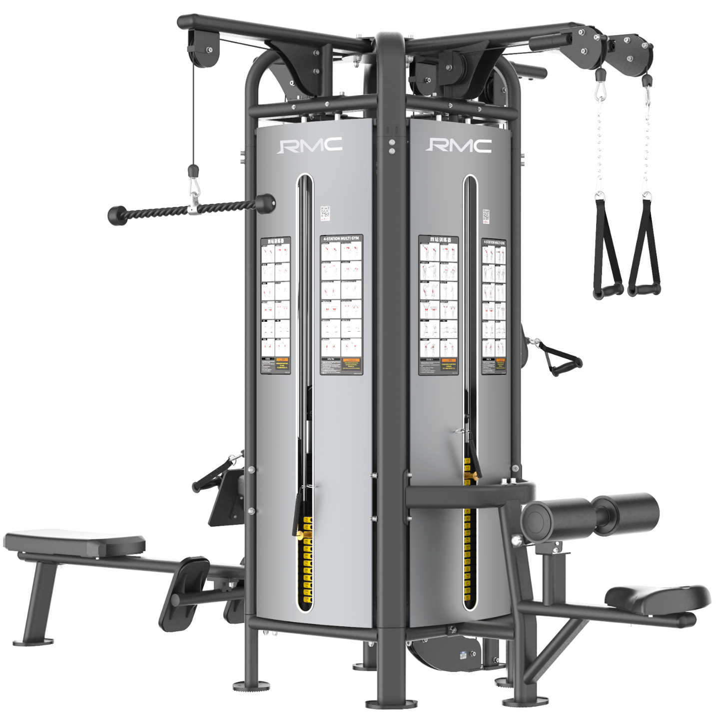 RMC Commercial 4 Station Jungle Gym - Pin Loaded - BLITZ Series - 4x150kg Weight Stack