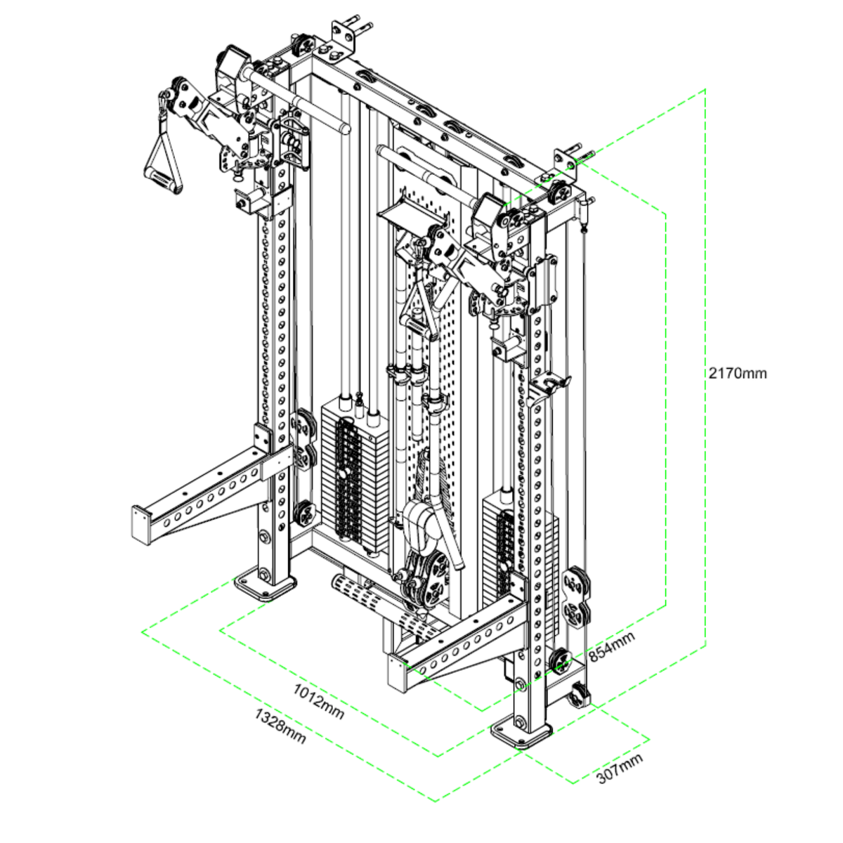 Rapid Motion NEXUS RW3 Pro Wall Mounted Dual Cable Column