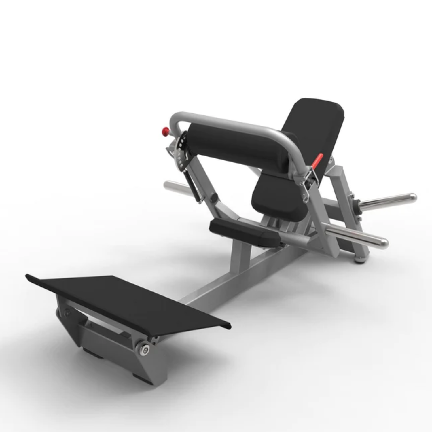 Rapid Motion Commercial Plate Loaded Hip Thrust Machine Silver Frame Black Upholstery-Gym Direct