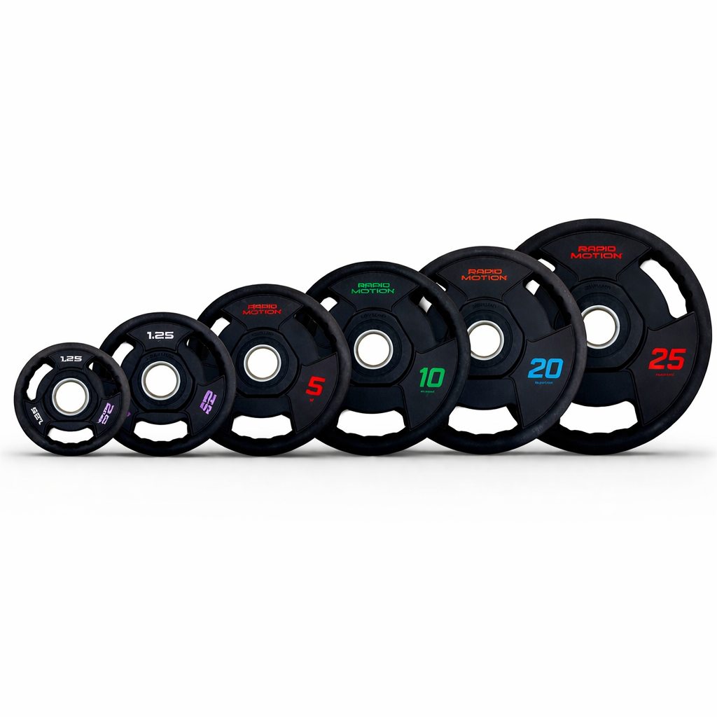 Rapid Motion Urethane Tri-Grip Olympic Weight Plates