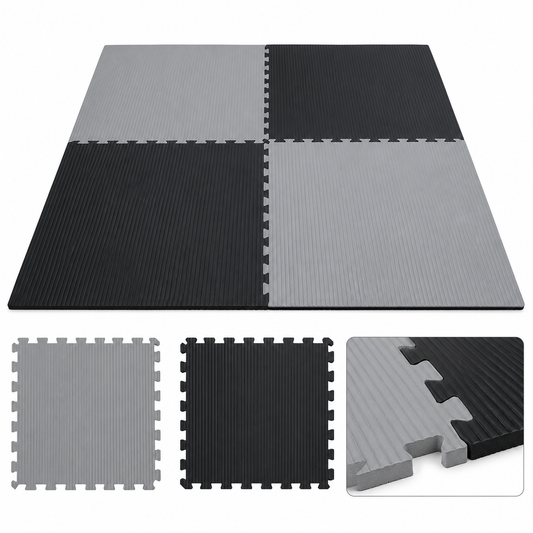 Morgan Tatami Jigsaw Interlocking Floor Mats 2cm Grey / Black