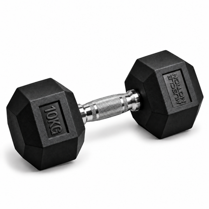 Muscle Motion Rubber Hex Dumbbells Package - 10 Pairs- 1kg to 10kg