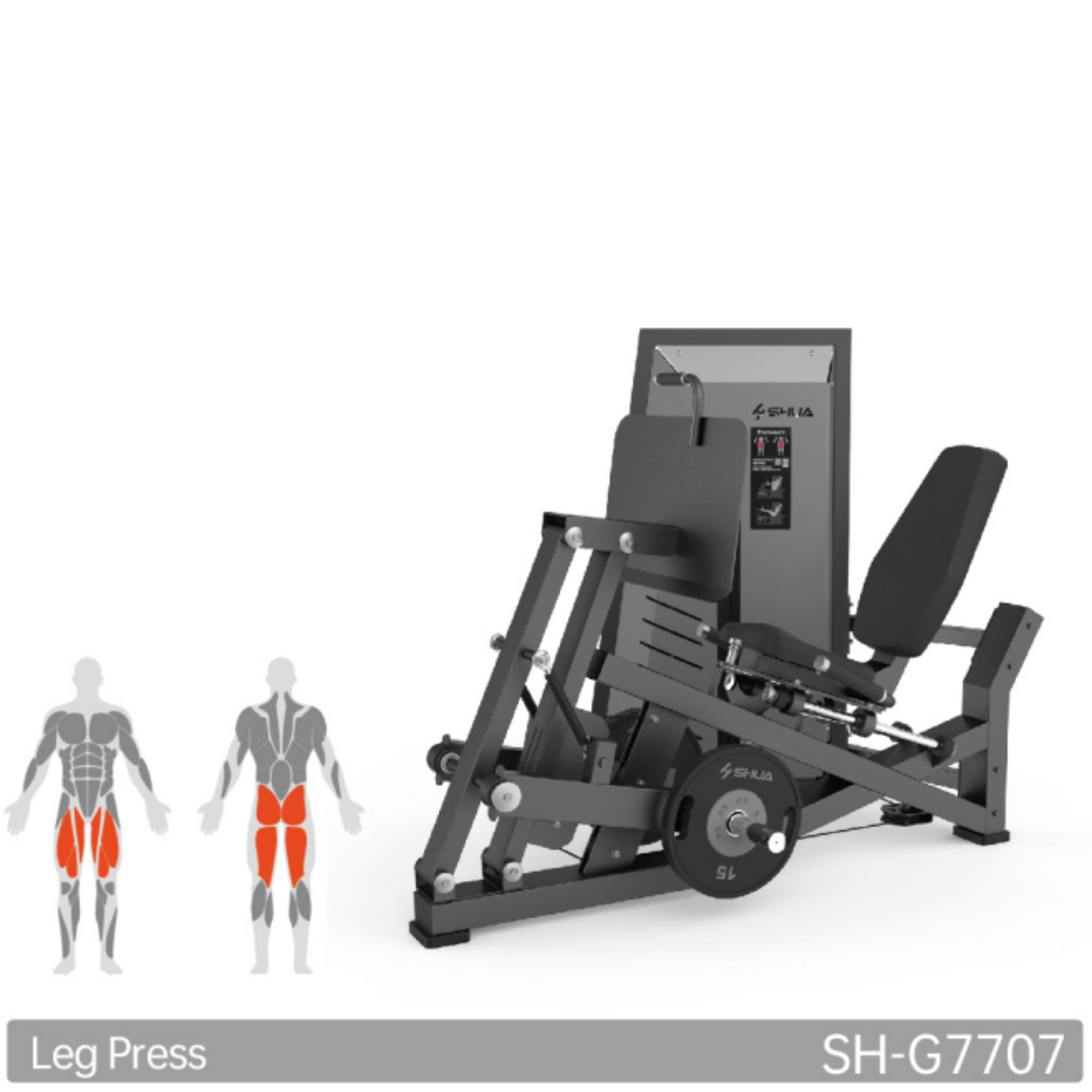 Shua G77 Serie Commercial Leg Press Pin Loaded and Plate Loaded Combined Machine