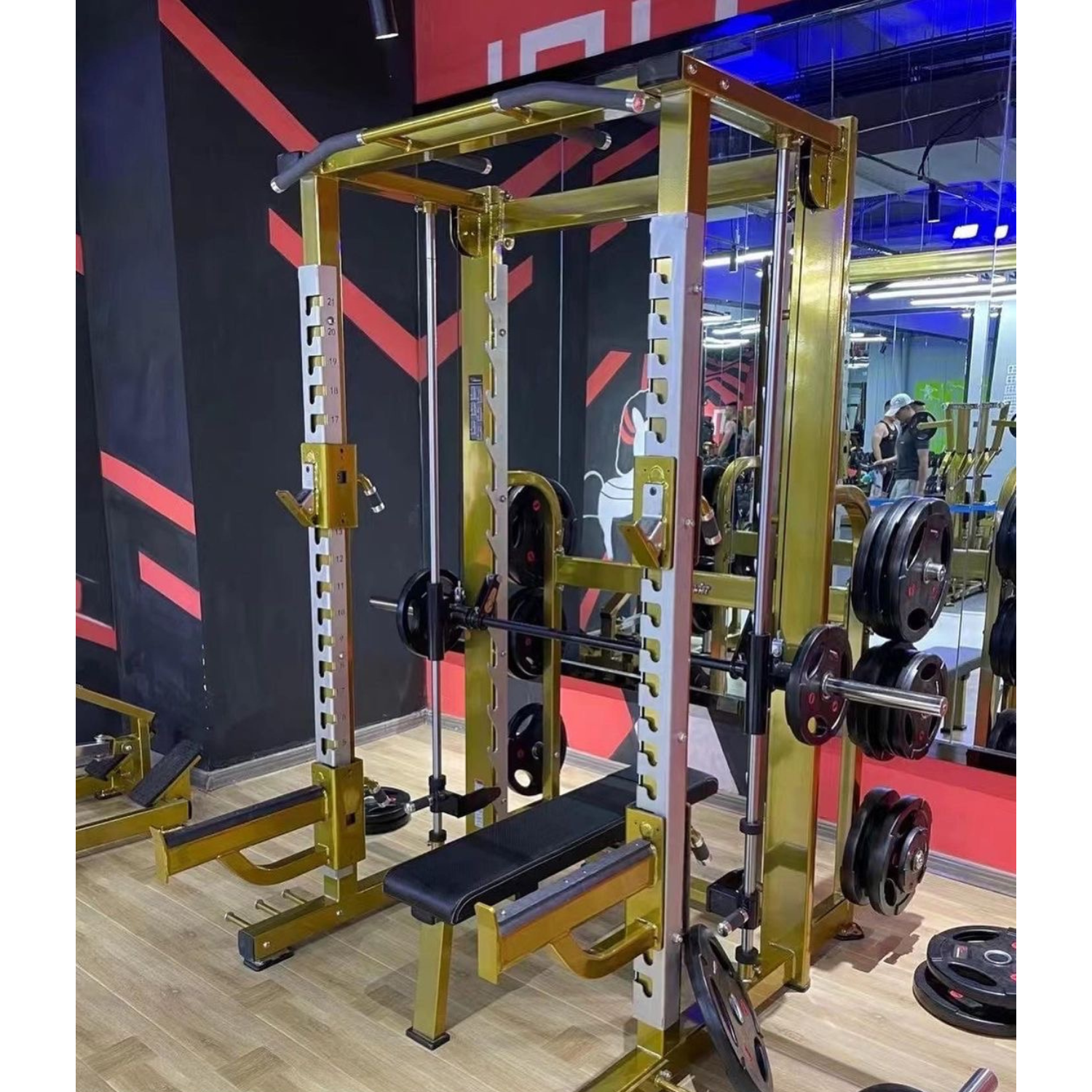 Realleader USA XRHS1027C Commercial counter -balance Smith Machine Squat Rack Combo-Gym Direct