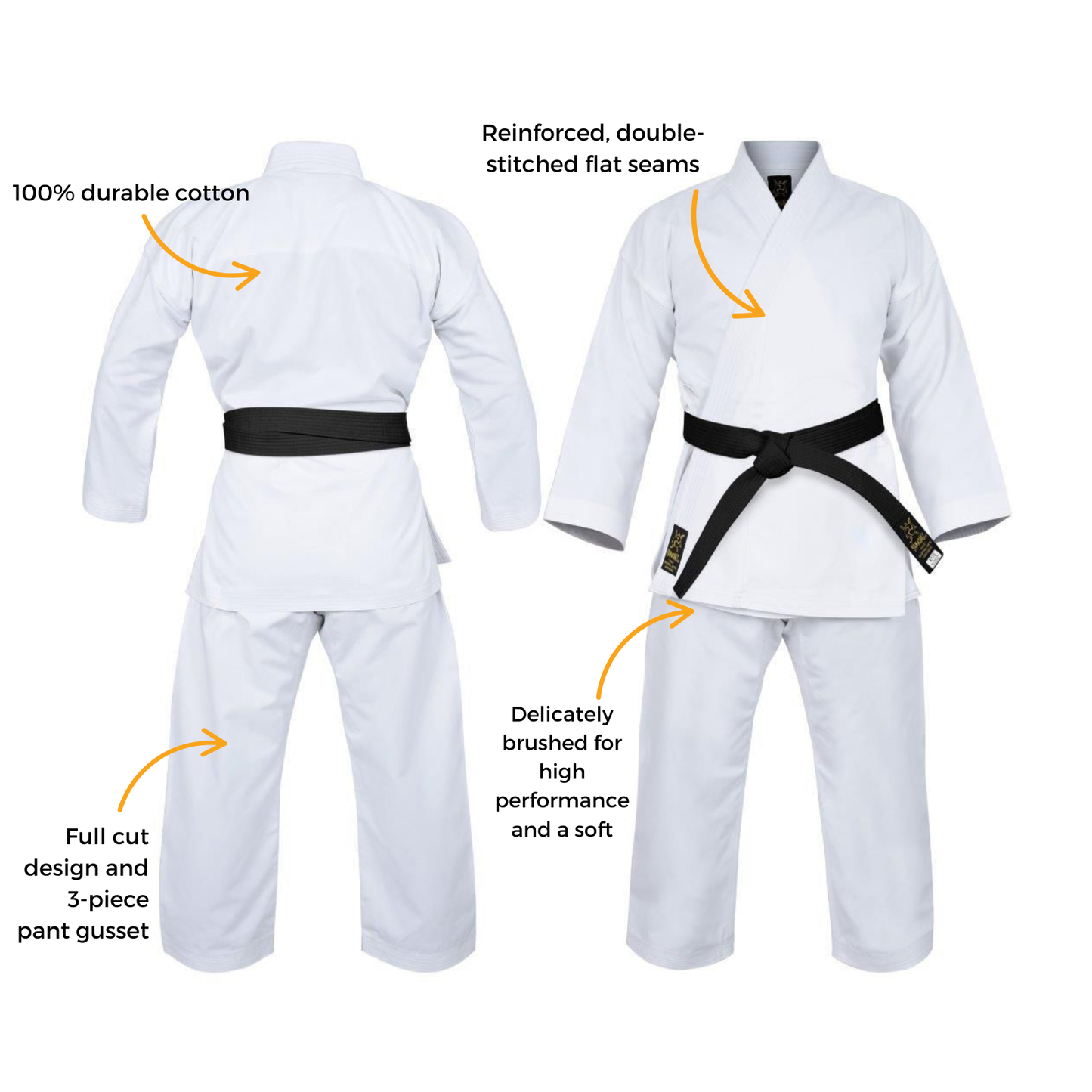 Yamasaki Gold Deluxe Brushed Canvas Karate Uniform - 14oz