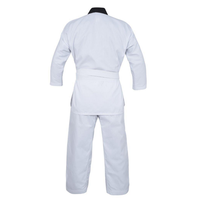 Yamasaki V2 Ribbed Taekwondo Uniform - Black V Neck - 8oz