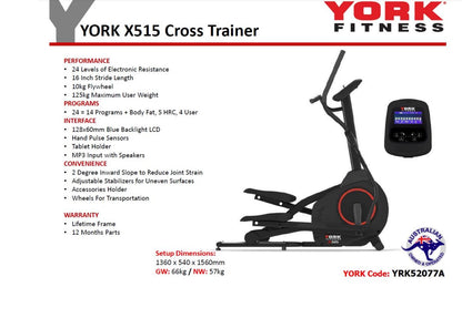 York X515 Cross Trainer-Gym Direct