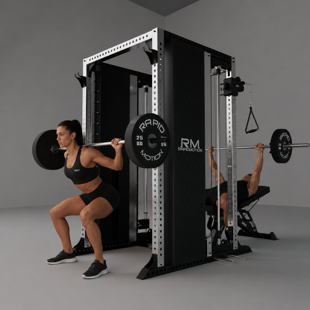 RMC GRAVIX Commercial RM9  Power Rack + Smith Machine + Functional Trainer