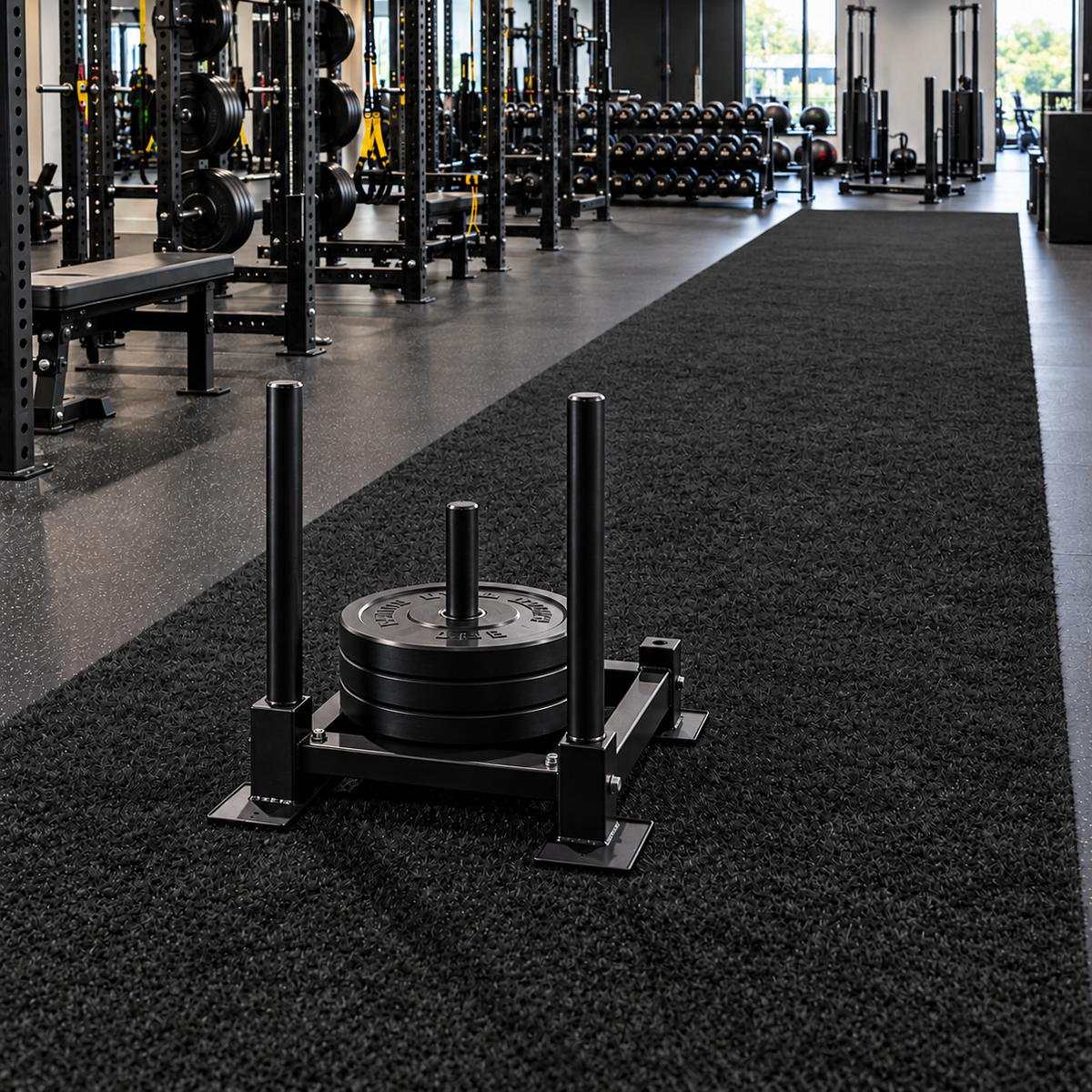 Black Gym Sled Turf Sled Track - 2m x 10m