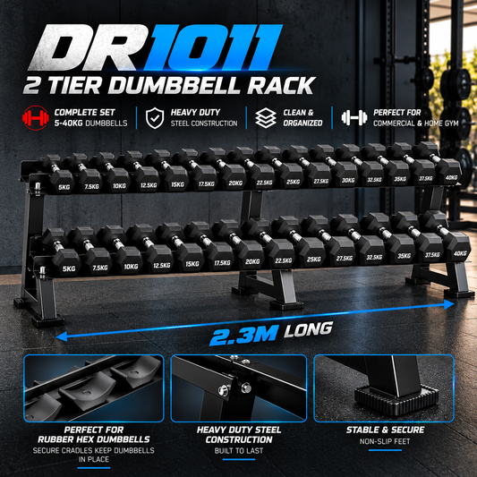 Muscle Motion DR1011 2-Tier Dumbbell Rack 236cm