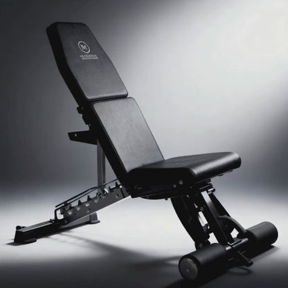 Muscle Motion AB1016 All-in-One Adjustable Bench – Flat, Incline, Decline & Bicep Curl