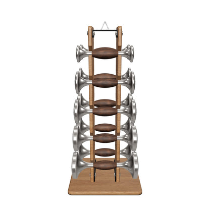 Harison HR-103A/103B Walnut and Stainless Steel Dumbbell Set