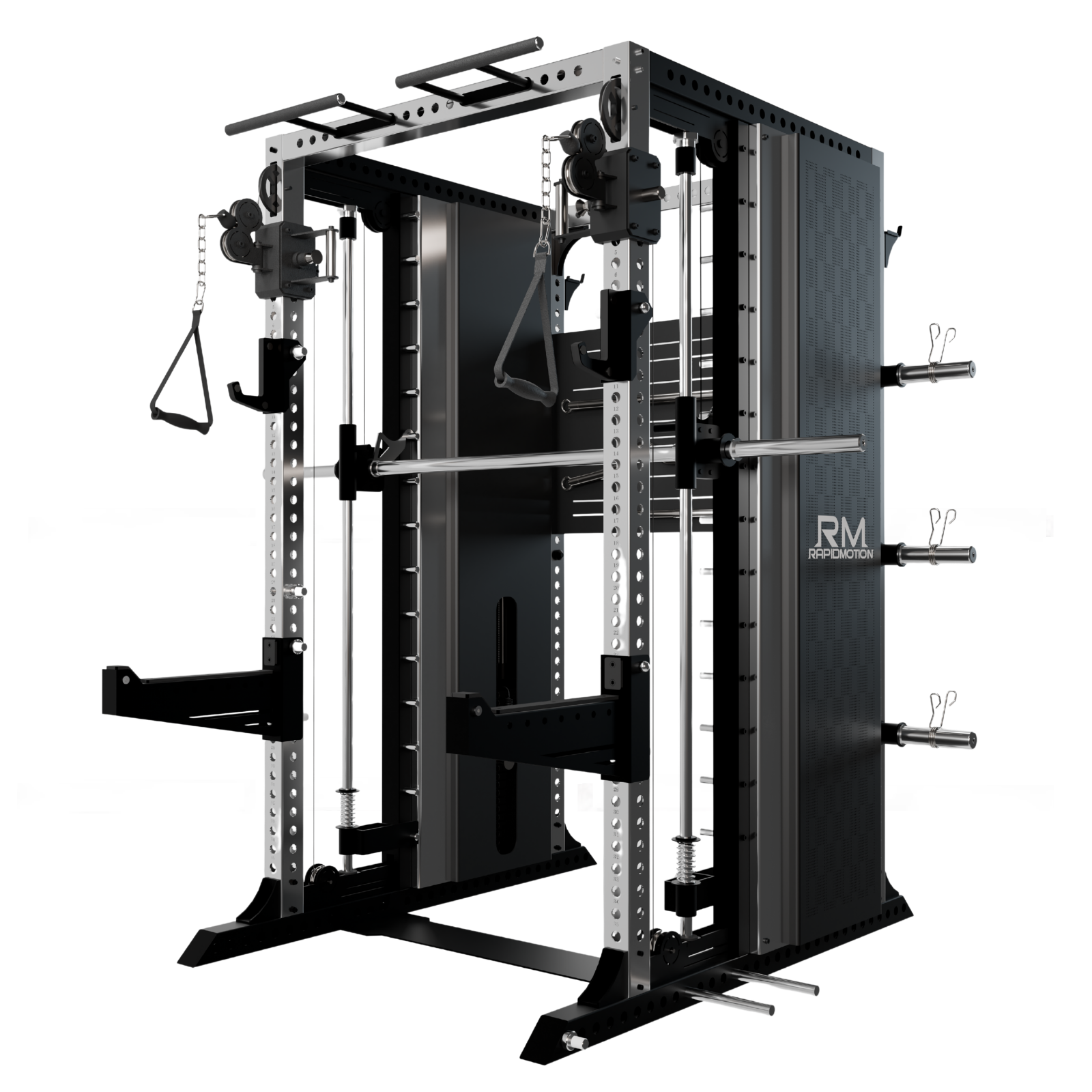 RMC Gravix RM9 Commercial Smith Machine Power Rack Functional Trainer ...