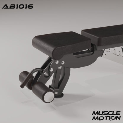 Muscle Motion AB1016 All-in-One Adjustable Bench – Flat, Incline & Bicep Curl