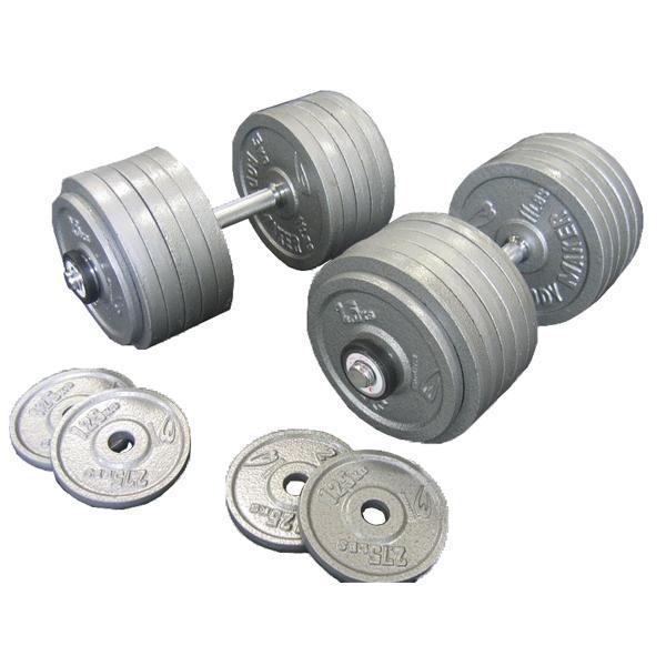 -Adjustable Standard Cast Iron Dumbbell Set-Gym Direct
