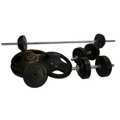 140kg Rubber Standard Barbell Dumbbell Set at GD