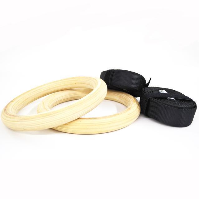28mm Wooden Gymnastic Rings - Cross-Fit Training-Gym Rings-Gym Direct