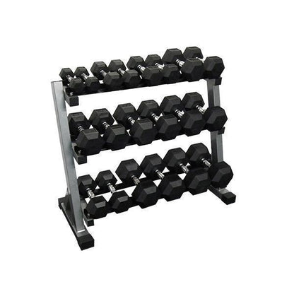 Rubber Hex Dumbbell + Rack Package - 2.5kg-25kg | Gym Direct-Rubber Hex Dumbbell Package-Gym Direct