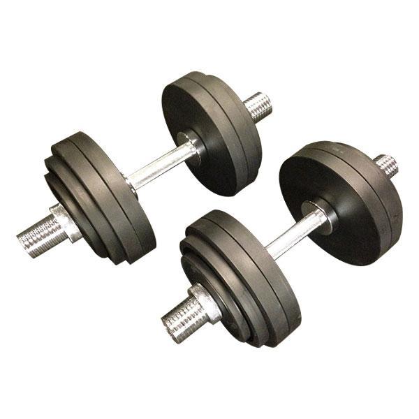 52kg Cast Iron Adjustable Spin Lock Olympic Dumbbell Set-Adjustable Olympic Cast Iron Dumbbell Set-Gym Direct