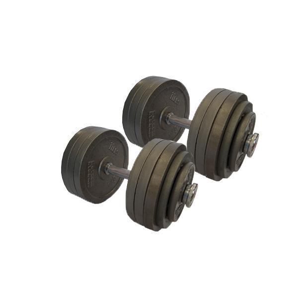 -Adjustable Standard Cast Iron Dumbbell Set-Gym Direct