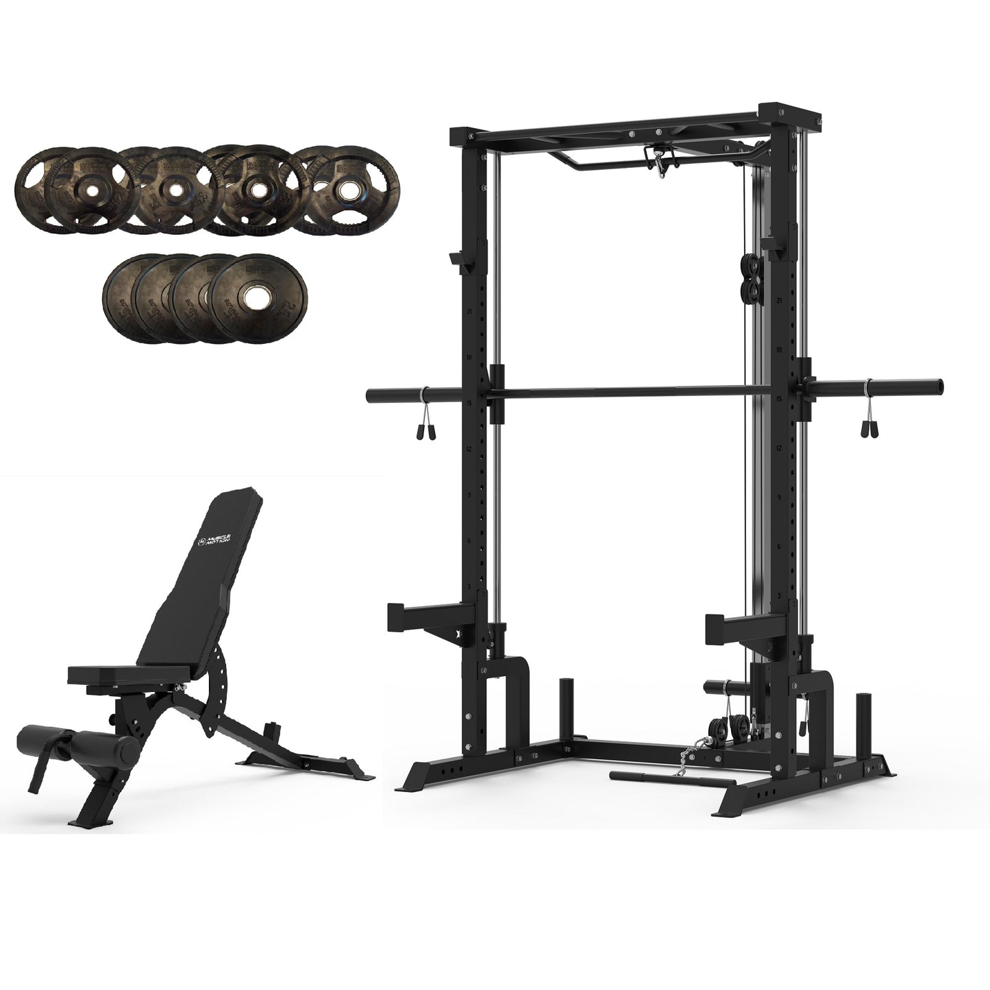 -Half Rack with Smith Machine Packages-Gym Direct