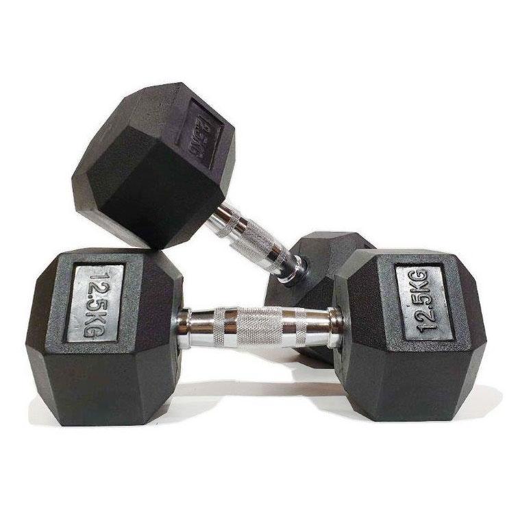 -Rubber Hex Dumbbells-Gym Direct