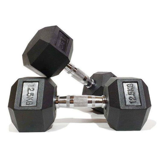 -Rubber Hex Dumbbells-Gym Direct