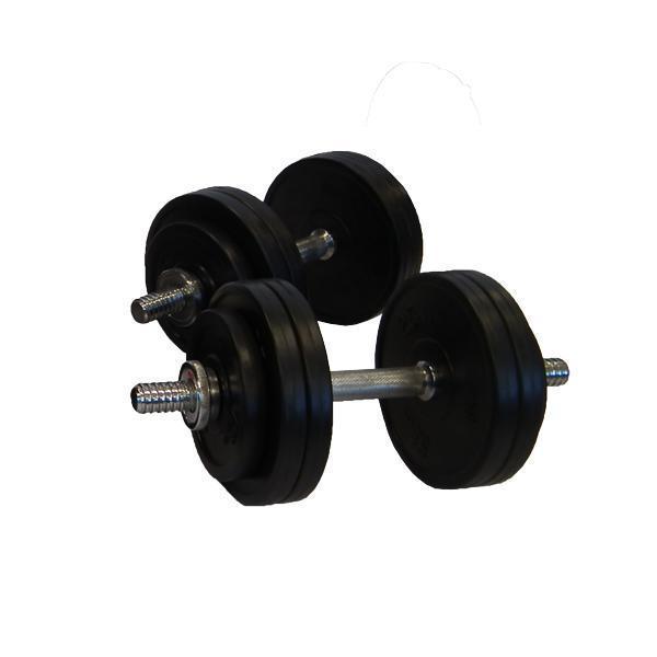 -Adjustable Standard Rubber Dumbbell Set-Gym Direct