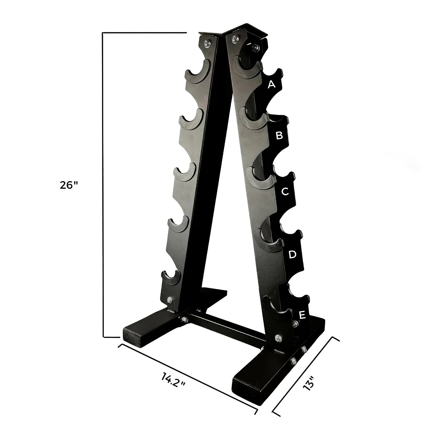 Muscle Motion 5 Pairs Dumbbell Rack for Chrome/Rubber Hex/Vinyl Dumbbell (P605)-Gym Direct