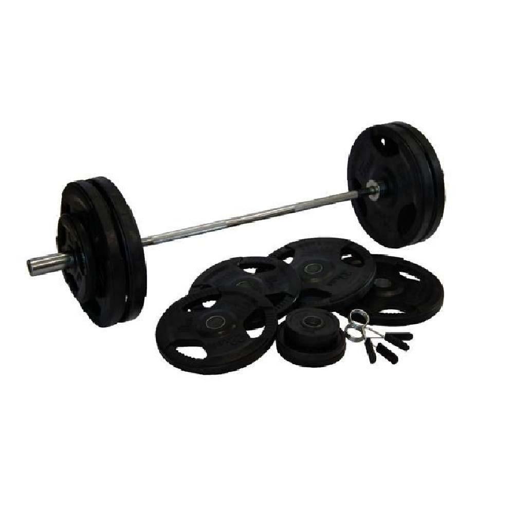 -Olympic Size Barbell + Rubber Plates Package-Gym Direct