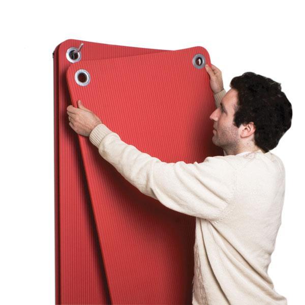 Yoga mat with online hanging holes