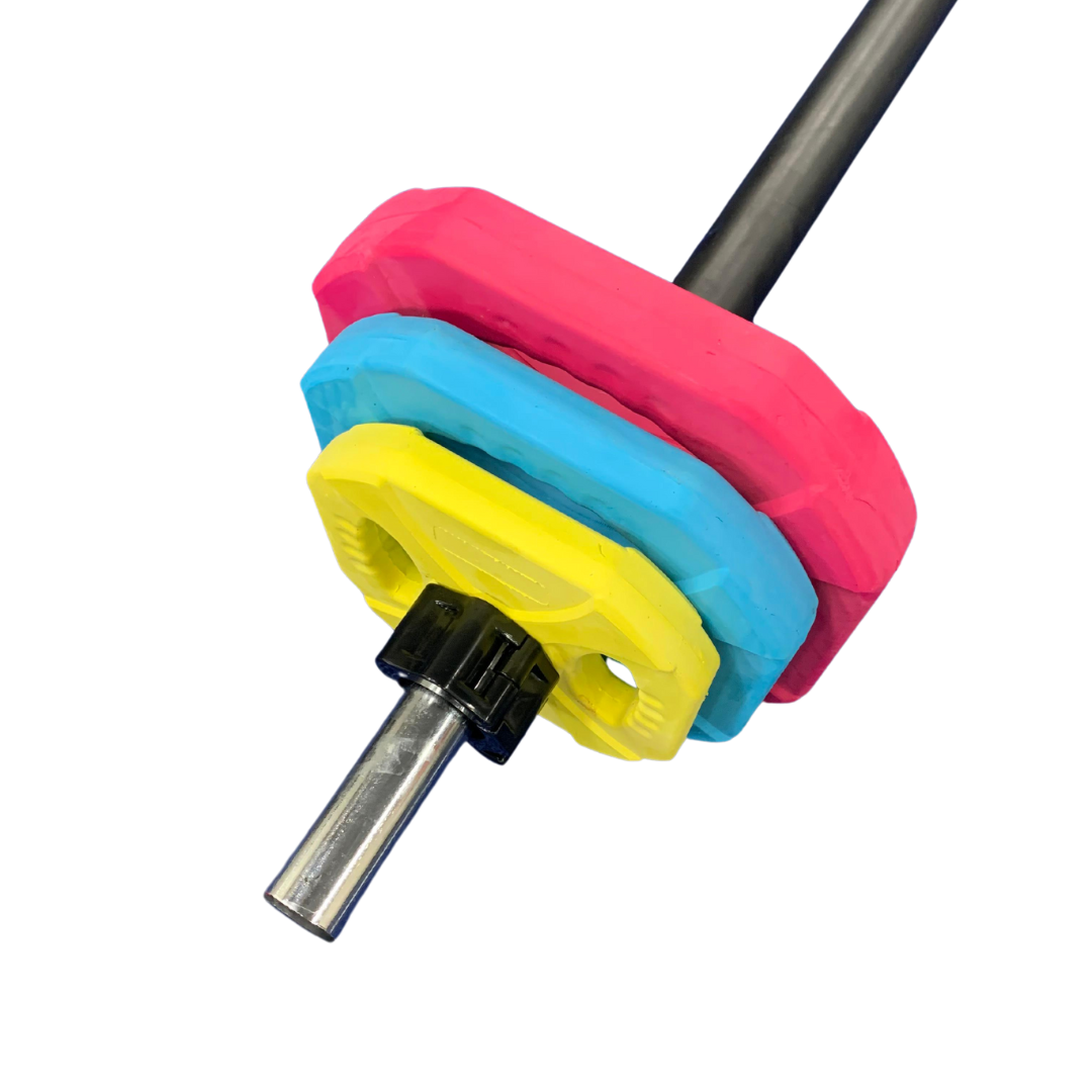 Muscle Motion Colour Standard Rubber Coated Pump Barbell Weight Plates-Gym Direct